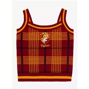 Box Lunch Harry Potter Red Yellow Gryffindor Plaid Knit Tank Size Medium